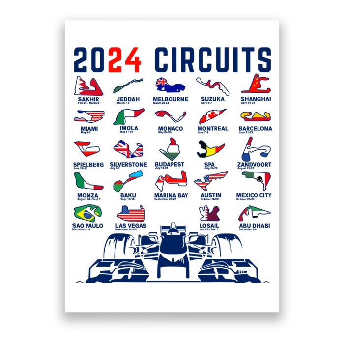 2024 Formula Racing Track Formula Race Formula Car Fan Poster