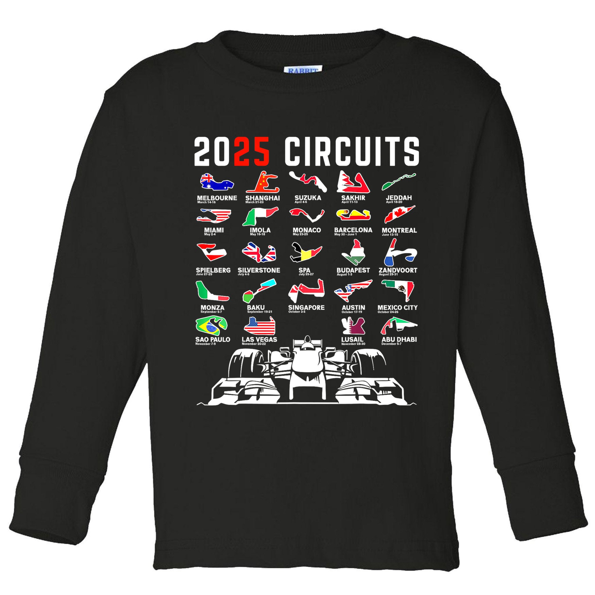 2025 Formula Racing Toddler Long Sleeve Shirt