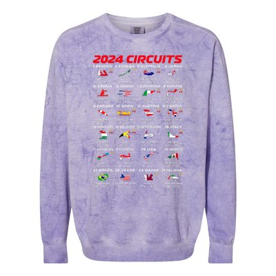 2024 Formula Racing Track Formula Race World Circuits 2024 Colorblast Crewneck Sweatshirt