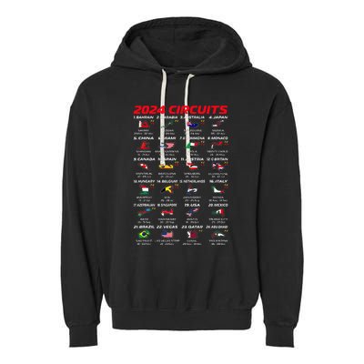 2024 Formula Racing Track Formula Race World Circuits 2024 Garment-Dyed Fleece Hoodie