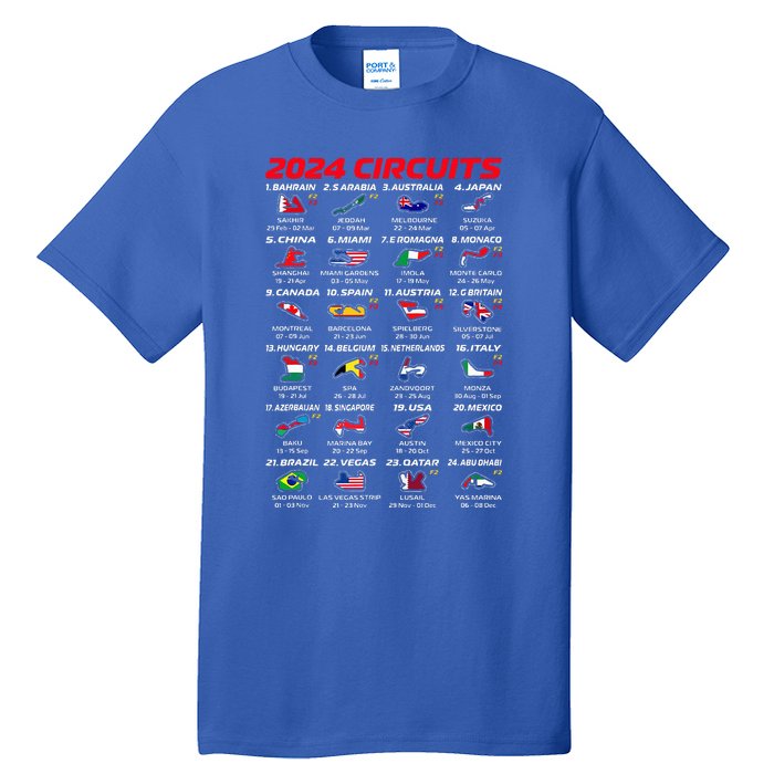 2024 Formula Racing Track Formula Race World Circuits 2024 Tall T-Shirt