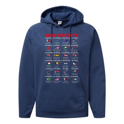 2024 Formula Racing Track Formula Race World Circuits 2024 Performance Fleece Hoodie