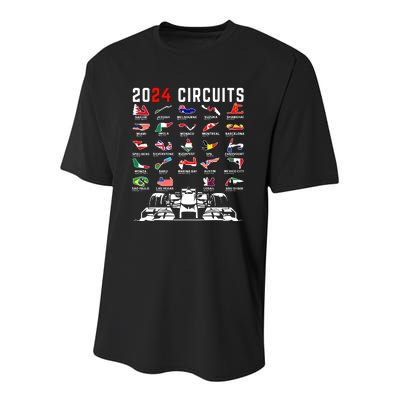 2024 Formula Racing Track Formula Race Formula Car Fan Youth Performance Sprint T-Shirt