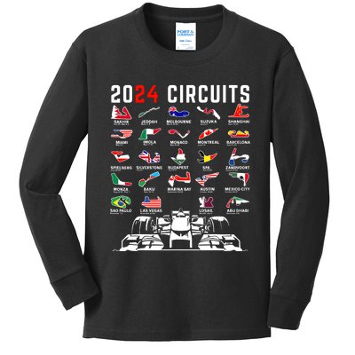 2024 Formula Racing Track Formula Race Formula Car Fan Kids Long Sleeve Shirt