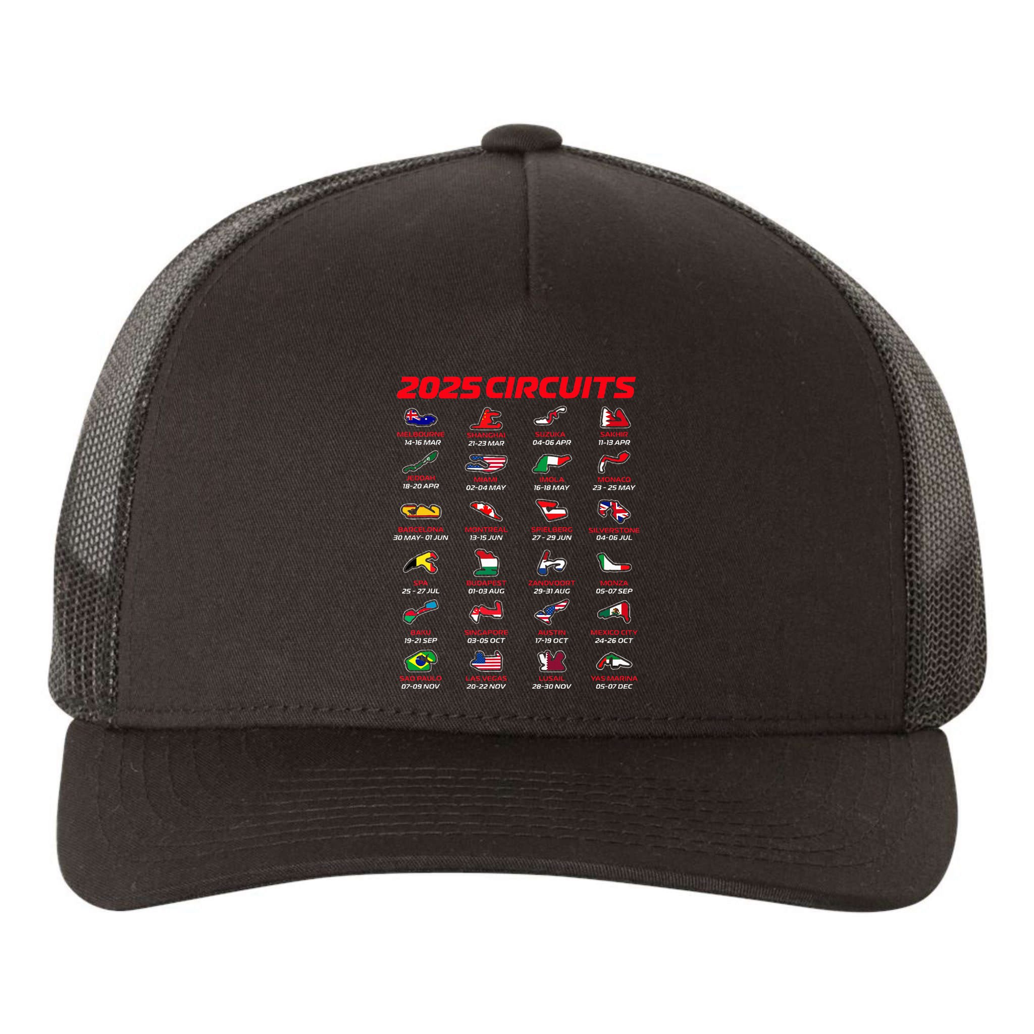 2025 Formula Racing Track Circuits 2025 Yupoong Adult 5-Panel Trucker Hat