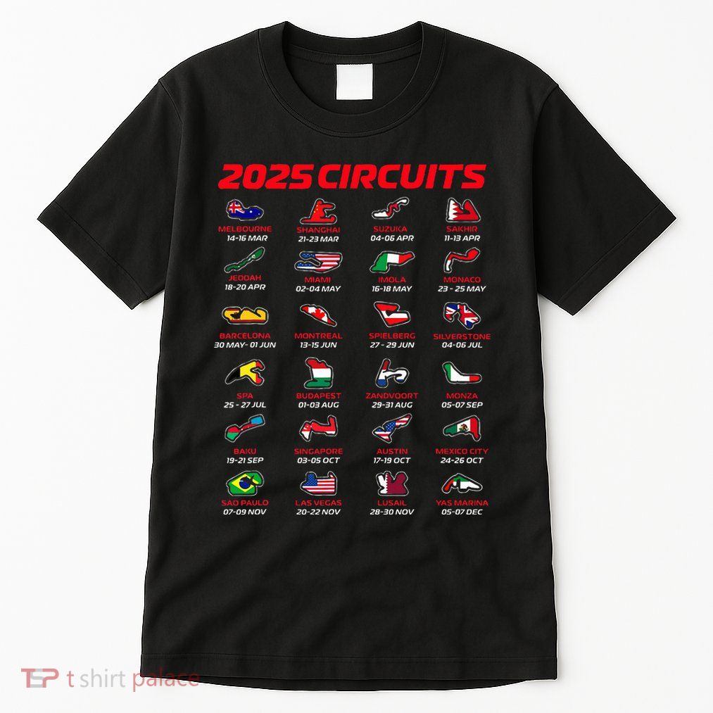 2025 Formula Racing Track Circuits 2025 Tall T-Shirt