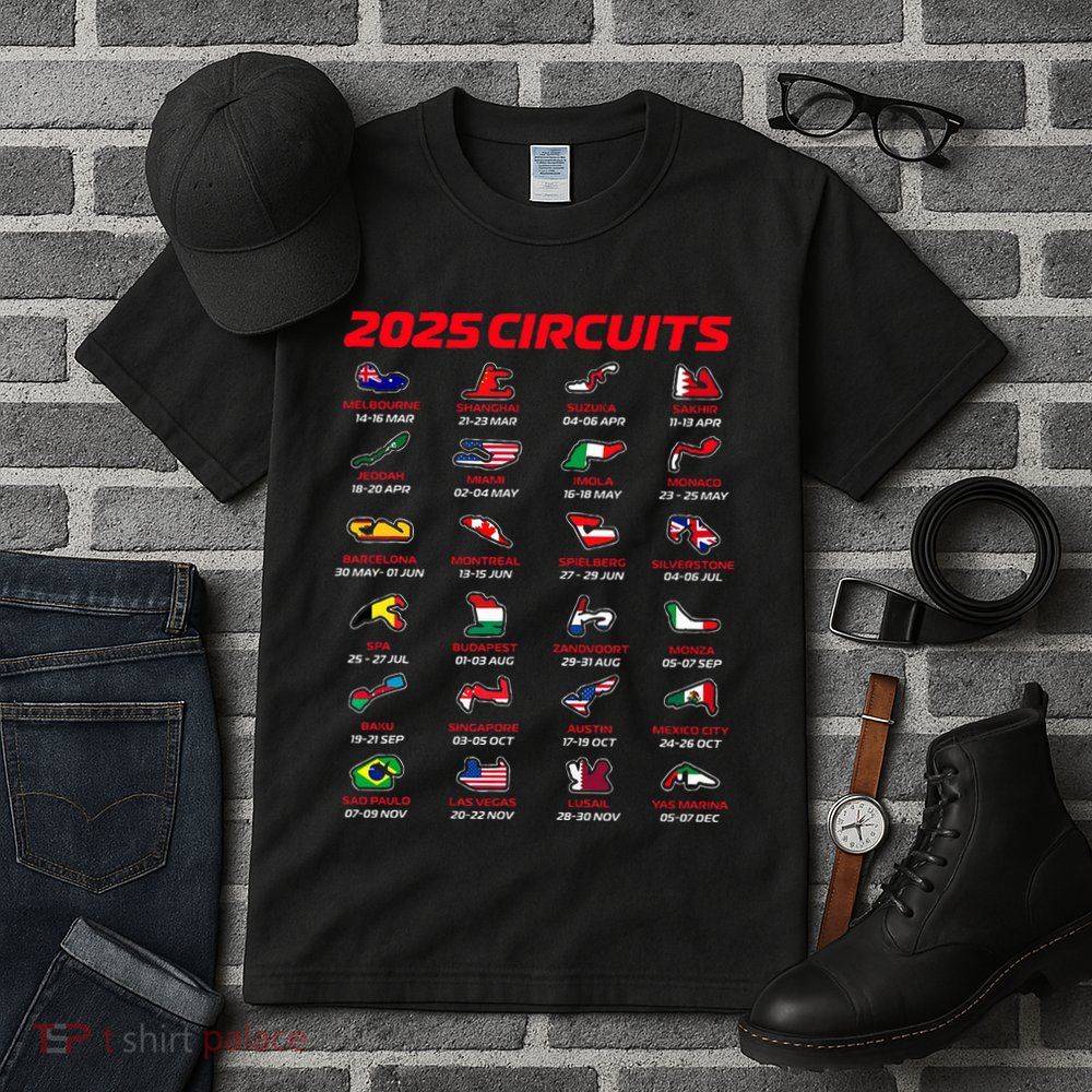 2025 Formula Racing Track Circuits 2025 Tall T-Shirt