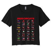 2025 Formula Racing Track Circuits 2025 Women's Crop Top Tee