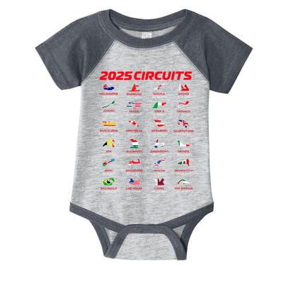 2025 Formula Racing Track Circuits 2025 Infant Baby Jersey Bodysuit