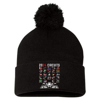 2024 Formula Racing Track Formula Race Formula Car Fan Pom Pom 12in Knit Beanie