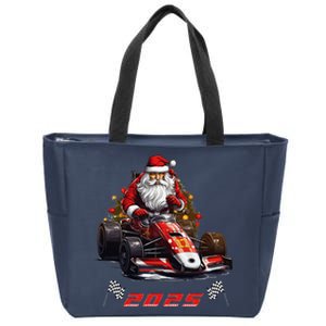 2025 Formula Racing Track Formula Race Formula Car Fan Santa Zip Tote Bag