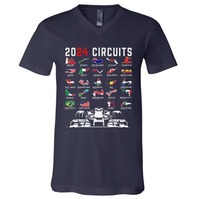 2024 Formula Racing Track Formula Race Formula Car Fan V-Neck T-Shirt