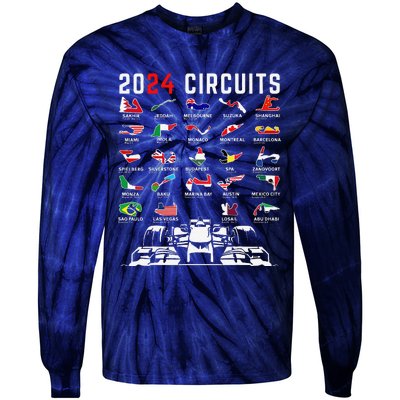 2024 Formula Racing Track Formula Race Formula Car Fan Tie-Dye Long Sleeve Shirt