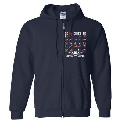 2024 Formula Racing Track Formula Race Formula Car Fan Full Zip Hoodie