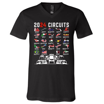 2024 Formula Racing Track Formula Race Formula Car Fan Gift V-Neck T-Shirt