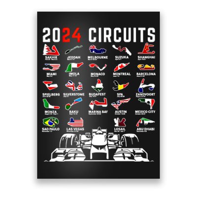 2024 Formula Racing Track Formula Race Formula Car Fan Gift Poster