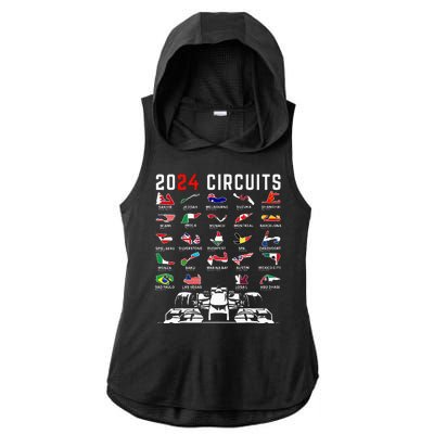 2024 Formula Racing Track Formula Race Formula Car Fan Ladies PosiCharge Tri-Blend Wicking Draft Hoodie Tank