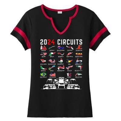 2024 Formula Racing Track Formula Race Formula Car Fan Ladies Halftime Notch Neck Tee