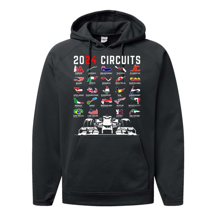 2024 Formula Racing Track Formula Race Formula Car Fan Performance Fleece Hoodie