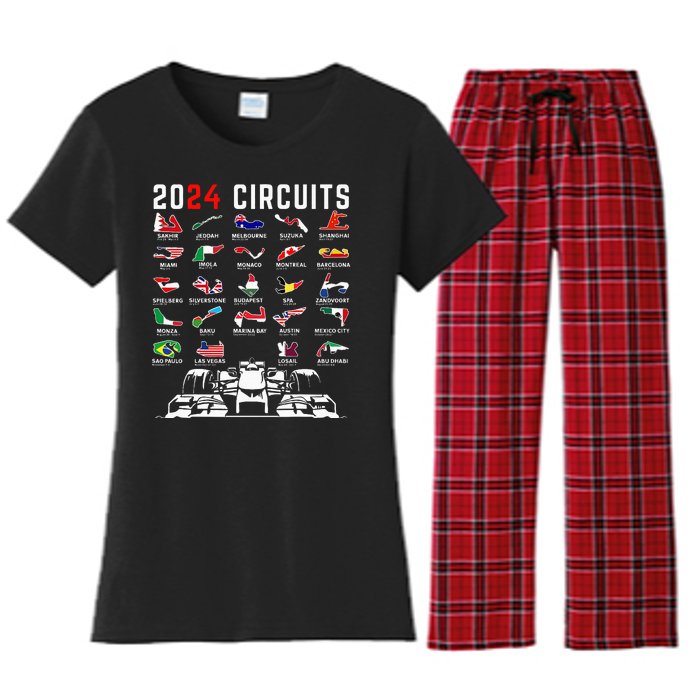 2024 Formula Racing Track Formula Race Formula Car Fan Women's Flannel Pajama Set