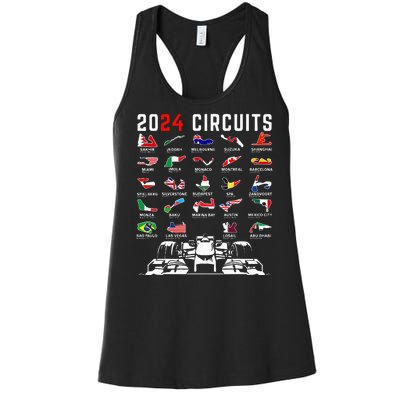 2024 Formula Racing Track Formula Race Formula Car Fan Women's Racerback Tank