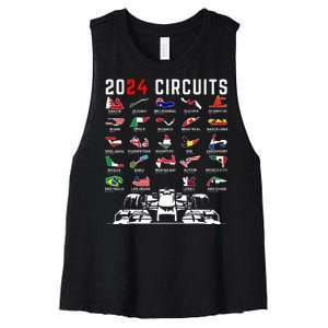 2024 Formula Racing Track Formula Race Formula Car Fan Women's Racerback Cropped Tank