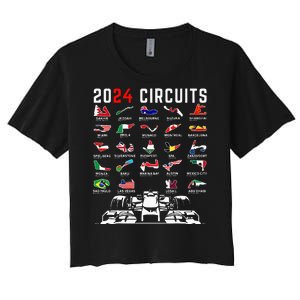 2024 Formula Racing Track Formula Race Formula Car Fan Women's Crop Top Tee