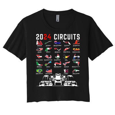 2024 Formula Racing Track Formula Race Formula Car Fan Women's Crop Top Tee