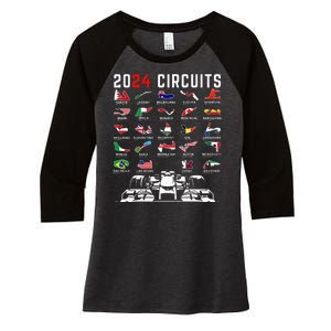 2024 Formula Racing Track Formula Race Formula Car Fan Women's Tri-Blend 3/4-Sleeve Raglan Shirt