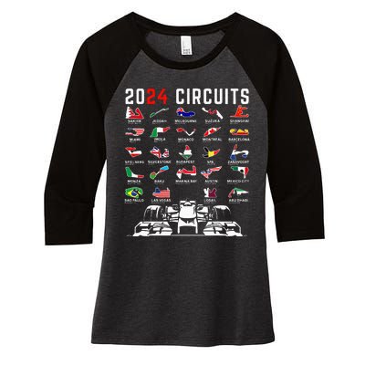 2024 Formula Racing Track Formula Race Formula Car Fan Women's Tri-Blend 3/4-Sleeve Raglan Shirt