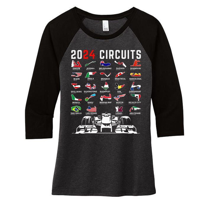 2024 Formula Racing Track Formula Race Formula Car Fan Women's Tri-Blend 3/4-Sleeve Raglan Shirt