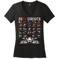 2024 Formula Racing Track Formula Race Formula Car Fan Women's V-Neck T-Shirt