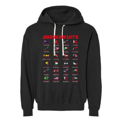 2025 Formula Racing Track Formula Race Circuits 2025 Garment-Dyed Fleece Hoodie