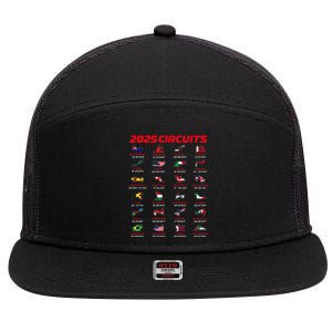 2025 Formula Racing Track Formula Race Circuits 2025 7 Panel Mesh Trucker Snapback Hat