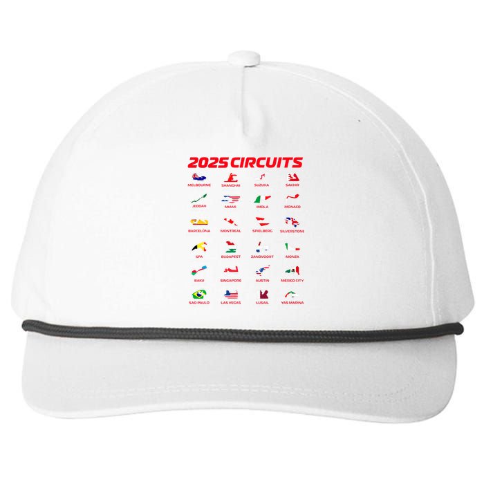 2025 Formula Racing Track Formula Race Circuits 2025 Snapback Five-Panel Rope Hat