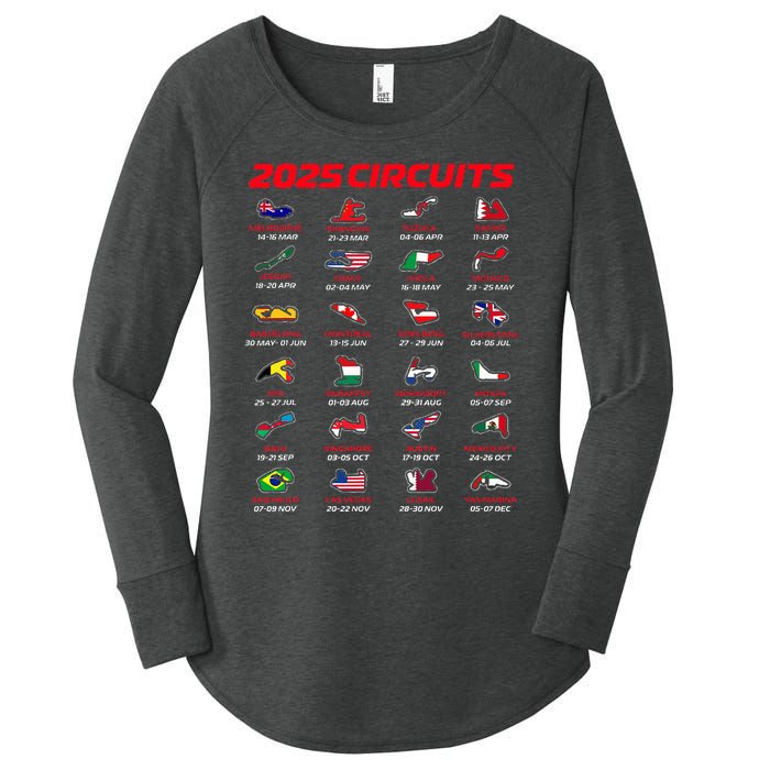 2025 Formula Racing Track Formula Race Circuits 2025 Women's Perfect Tri Tunic Long Sleeve Shirt