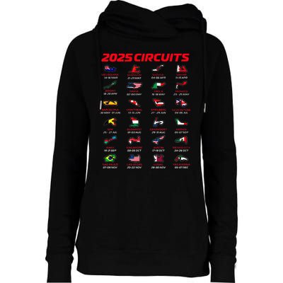 2025 Formula Racing Track Formula Race Circuits 2025 Womens Funnel Neck Pullover Hood