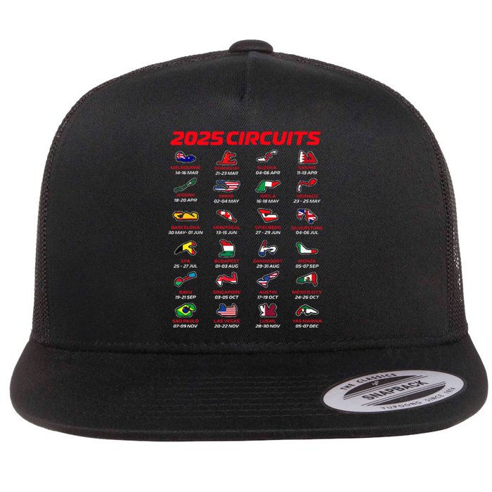 2025 Formula Racing Track Formula Race Circuits 2025 Flat Bill Trucker Hat