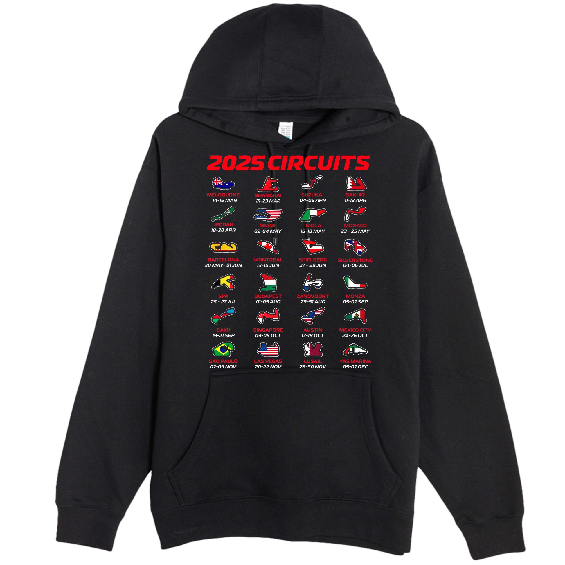 2025 Formula Racing Track Formula Race Circuits 2025 Premium Pullover Hoodie