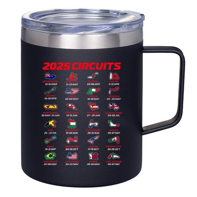 2025 Formula Racing Track Formula Race Circuits 2025 12oz Stainless Steel Coffee Mug