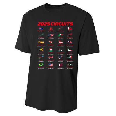 2025 Formula Racing Track Formula Race Circuits 2025 Performance Sprint T-Shirt