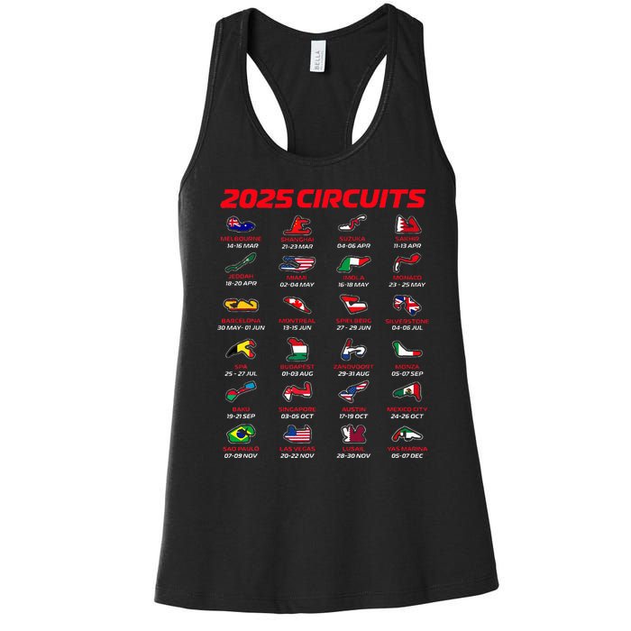 2025 Formula Racing Track Formula Race Circuits 2025 Women's Racerback Tank