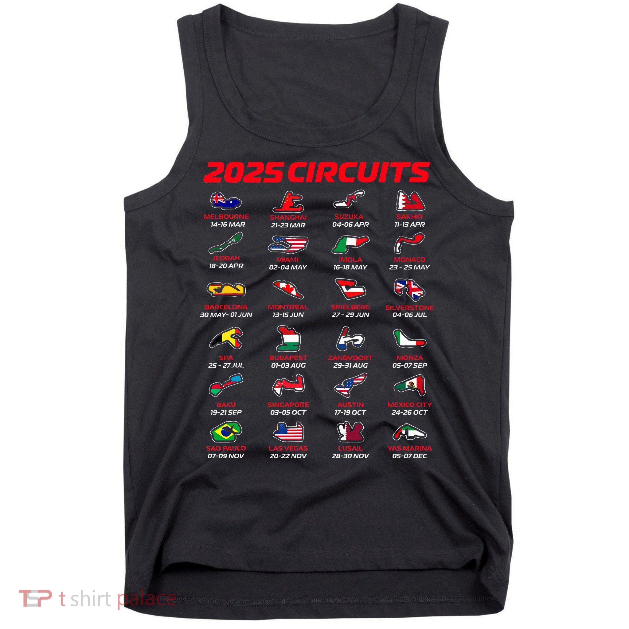 2025 Formula Racing Track Formula Race Circuits 2025 Tank Top