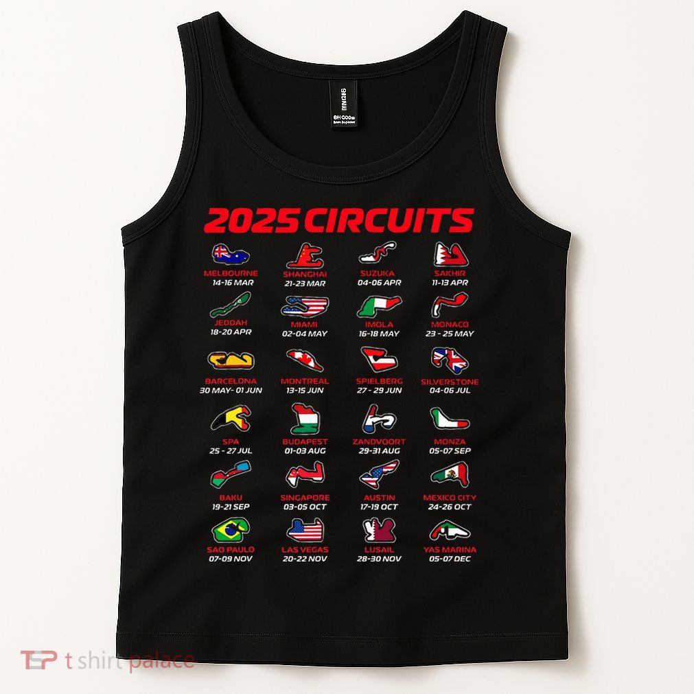 2025 Formula Racing Track Formula Race Circuits 2025 Tank Top
