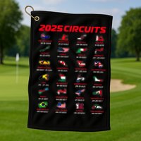 2025 Formula Racing Track Formula Race Circuits 2025 Golf Towel