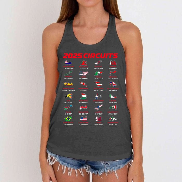 2025 Formula Racing Track Formula Race Circuits 2025 Women's Knotted Racerback Tank