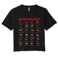 2025 Formula Racing Track Formula Race Circuits 2025 Women's Crop Top Tee