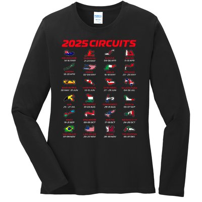 2025 Formula Racing Track Formula Race Circuits 2025 Ladies Long Sleeve Shirt