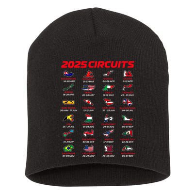 2025 Formula Racing Track Formula Race Circuits 2025 Short Acrylic Beanie