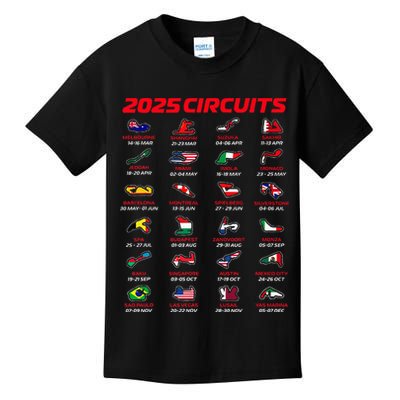 2025 Formula Racing Track Formula Race Circuits 2025 Kids T-Shirt